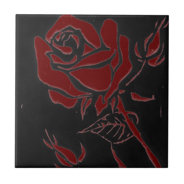 "Dark Rose Red" Küche Garden Keramik Tile Fliese (Vorderseite)