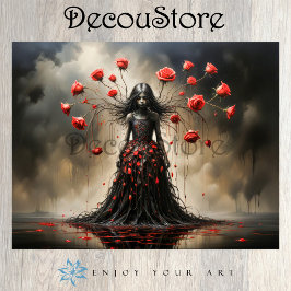 Dark Rose Siren Decoupage Seidenpapier