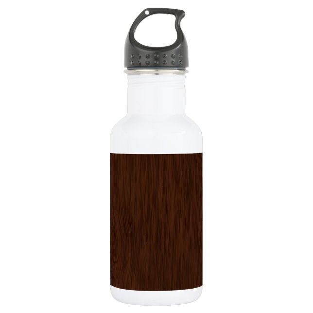 Dark Rough Wood Grain Background Edelstahlflasche (Vorderseite)