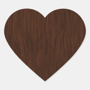Dark Rough Wood Grain Background Herz-Aufkleber