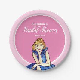 Dark Royal Blue Cocktail Gown Fashion Illustration Pappteller