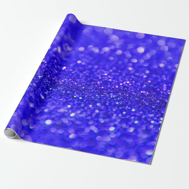Dark Royal Blue Glitzer Design Geschenkpapier (Ungerollt)