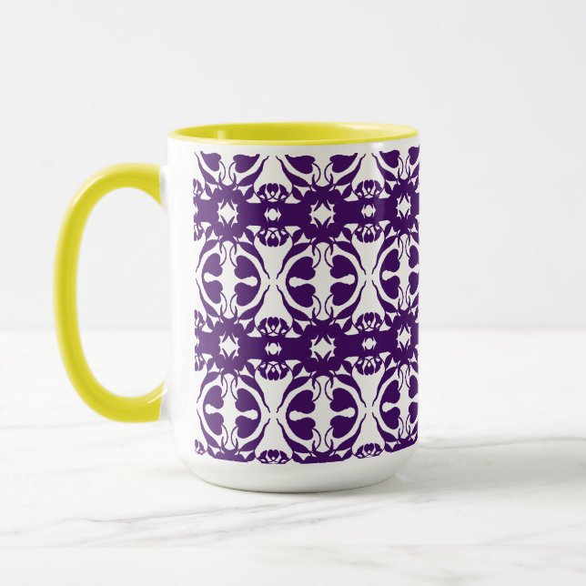 Dark Royal Blue Pattern Tee Tasse Cup (Links)