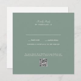 Dark Sage Wedding QR Code UAWG Flat Card