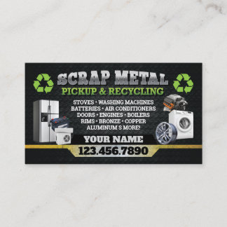 Dark Scrap Metal Recycle Business Card - Bilingual Visitenkarte