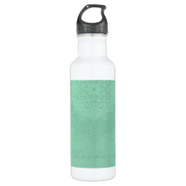 "Dark Sea Green" Mandala Edelstahlflasche