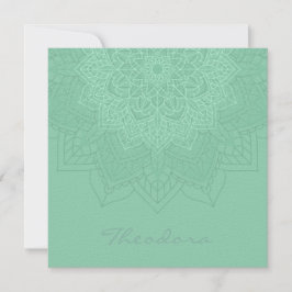 "Dark Sea Green" Mandala Mitteilungskarte