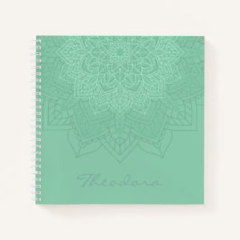 "Dark Sea Green" Mandala Notizbuch