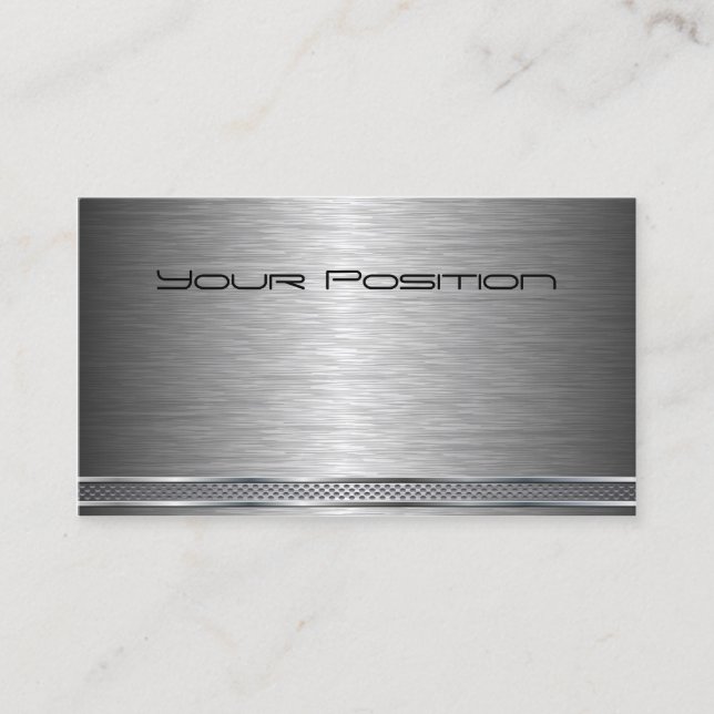 Dark Silver Corporate Business Card gebürstet Visitenkarte (Vorderseite)