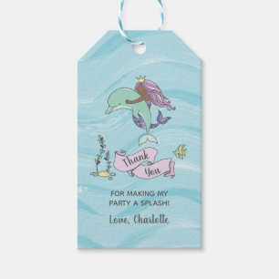 Dark Skin Lila Mermaid mit Dolphin Vielen Dank Geschenkanhänger