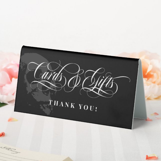 Dark Skull Elegant Goth Wedding Cards & Gifts Tischaufsteller (In Situ (Hochzeit))