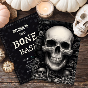 Dark Skull Themed Halloween Einladung