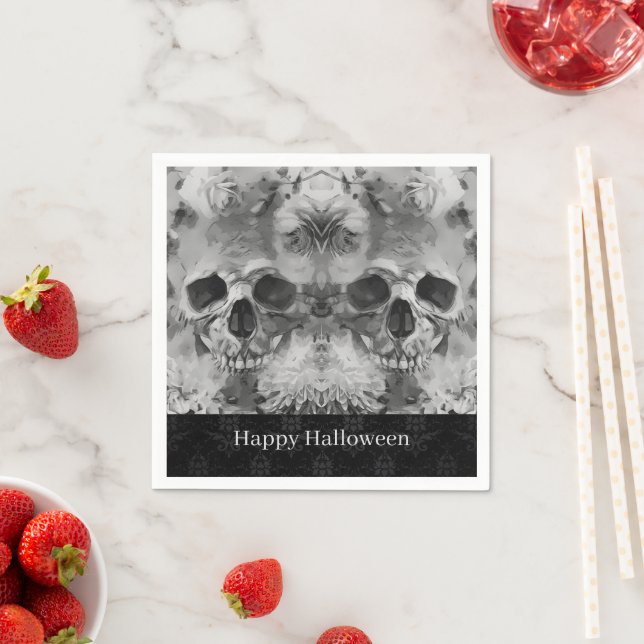 Dark Skulls Halloween-Party Serviette (Beispiel)