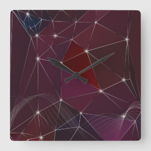 Dark Sky Geometric Abstrakt Clock Quadratische Wanduhr
