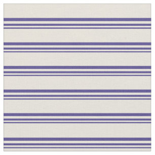 Dark Slate Blue & Beige farbige Linien Stoff