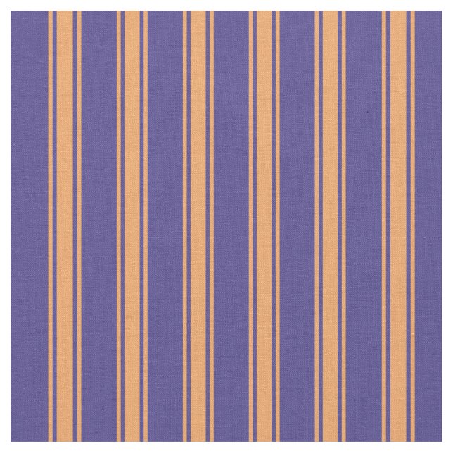Dark Slate Blue & Brown farbige Linien Muster Stoff (Nahaufnahme)