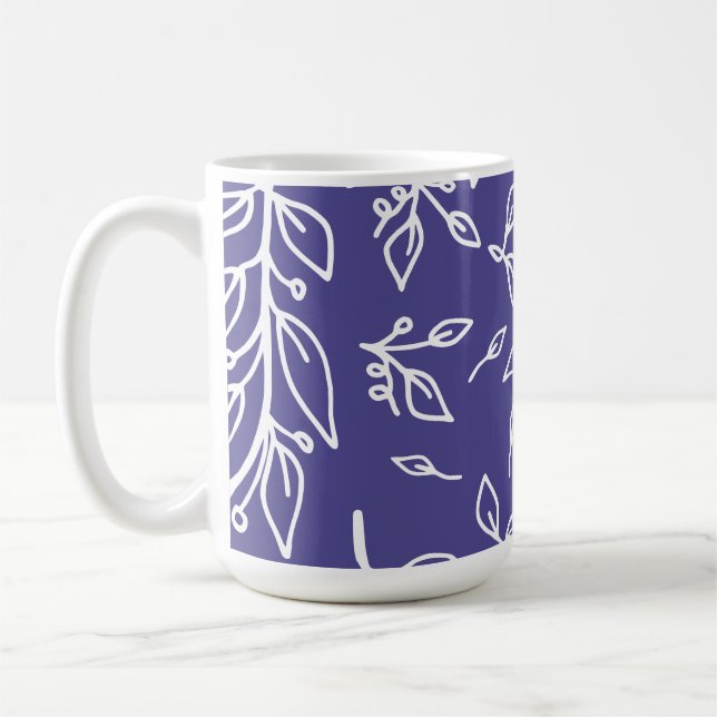 Dark Slate Blue Floral Kaffeetasse (Links)