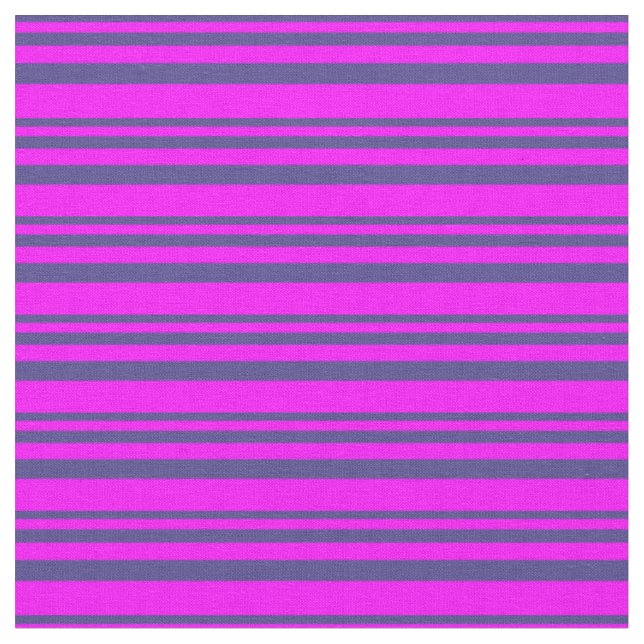 Dark Slate Blue und Fuchsia farbige Linien Stoff (Nahaufnahme)