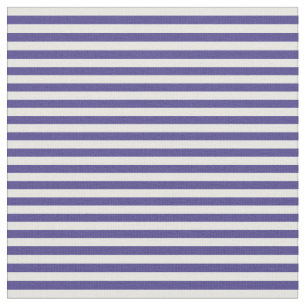 Dark Slate Blue und Minze Cream Lines Stoff