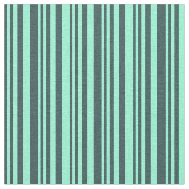 Dark Slate Gray & Aquamarine Colored Lines Stoff (Nahaufnahme)