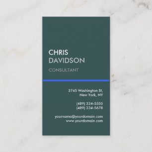 Dark Slate Gray Blue Line Business Card Visitenkarte