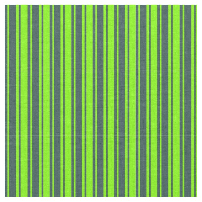 Dark Slate Gray & Chartreuse farbige Linien Stoff (Nahaufnahme)