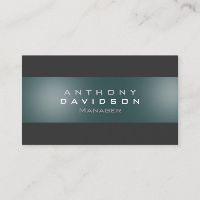 Dark Slate Gray Muster Monogram Business Card Visitenkarte (Vorderseite)
