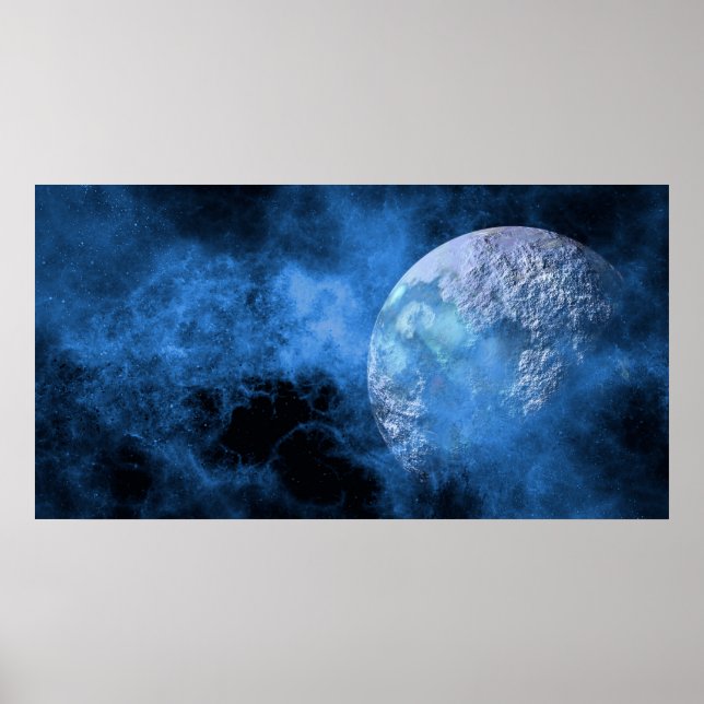 Dark Space Moon Planet Poster (Vorne)