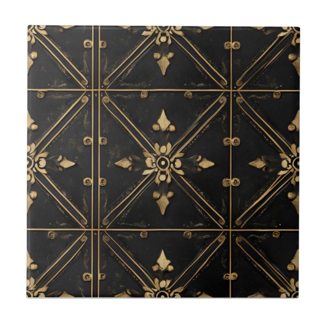 Dark Square Pattern Fliese (Vorderseite)