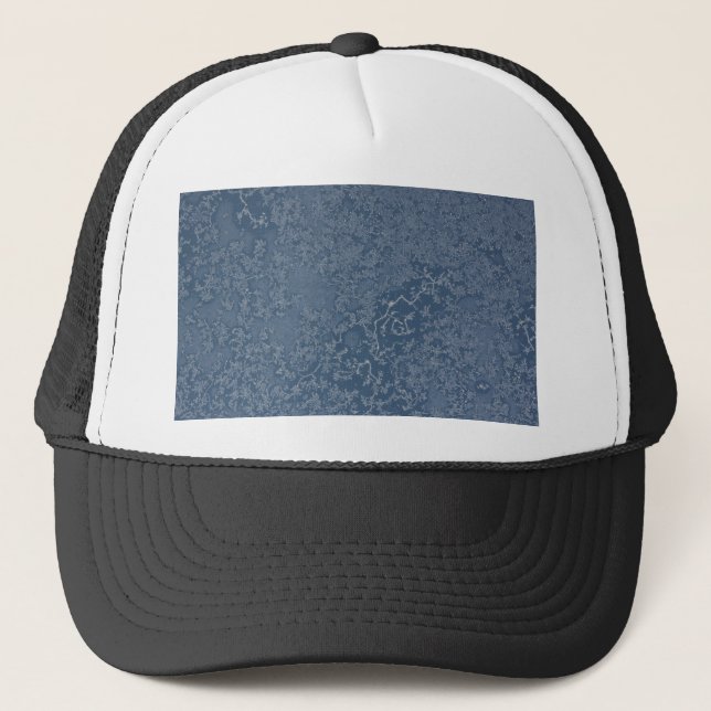 Dark Steel Blue Icy Crystals Truckerkappe (Vorderseite)