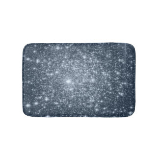 Dark Steel Blue Stars Bath Mat Badematte