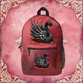 Dark Swan of Bones – Gothic Elegance Bedruckter Rucksack