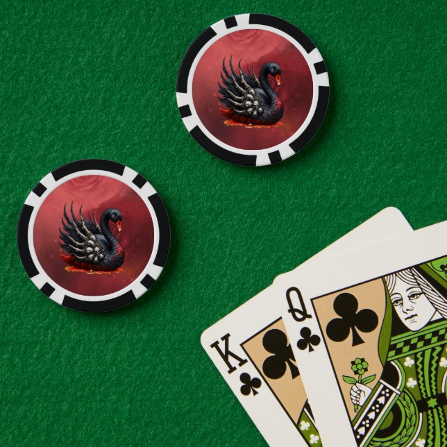 Dark Swan of Bones – Gothic Elegance  Pokerchips (Pokertisch (doppelt))