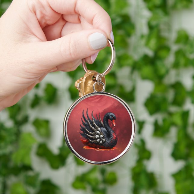 Dark Swan of Bones – Gothic Elegance  Schlüsselanhänger (Hand)