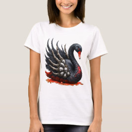 Dark Swan of Bones – Gothic Elegance T-Shirt