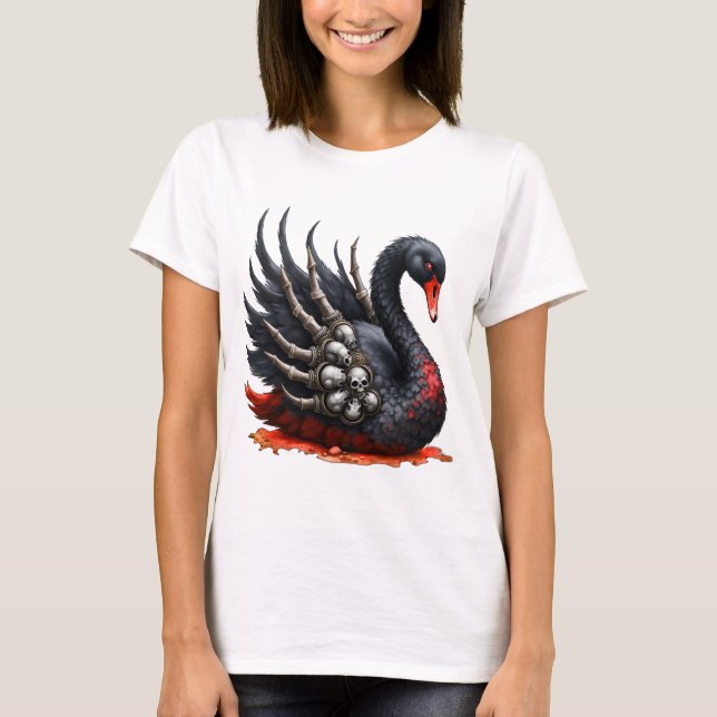 Dark Swan of Bones – Gothic Elegance  T-Shirt (Vorderseite)