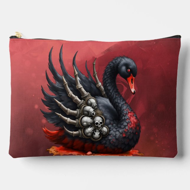 Dark Swan of Bones – Gothic Elegance  Zubehörtasche (Vorderseite)