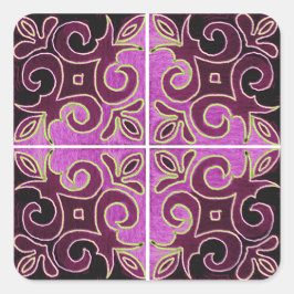 Dark Swirl Design Inspiriert von Portugiesisch Azu Quadratischer Aufkleber