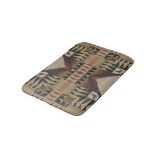 Dark Tan Taupe Brown Red Black Tribal Art Badematte