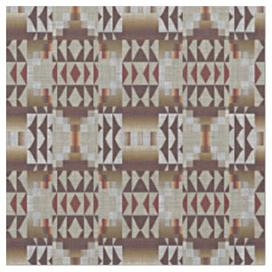 Dark Taupe Red Brown Tan Gray Beige Tribal Art Stoff