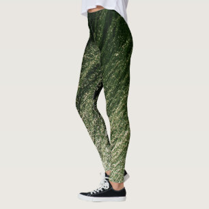 Dark to Pastel Jade Ombre Glitzer, Earth Element Leggings