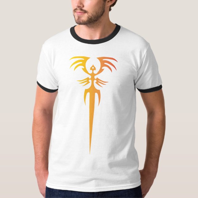 Dark Tribal Phoenix Emblem – Mythic Symbol T-Shirt (Vorderseite)