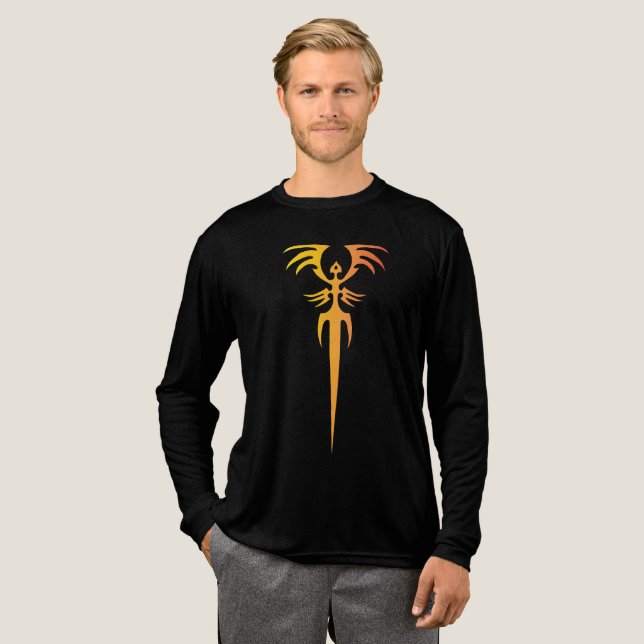 Dark Tribal Phoenix Emblem – Mythic Symbol Tri-Blend Shirt (Volle Vorderseite)