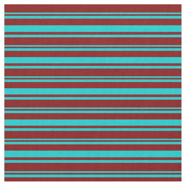 Dark Türkise & Maroon farbige Linien Stoff (Nahaufnahme)