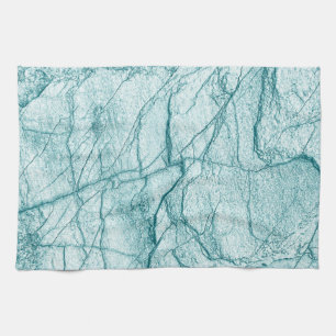 Dark Turquoise Marble Look Geschirrtuch