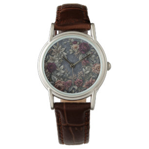 Dark und Moody Floral Armbanduhr