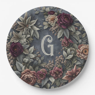 Dark und Moody Floral Pappteller