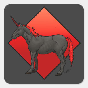 Dark Unicorn Quadratischer Aufkleber