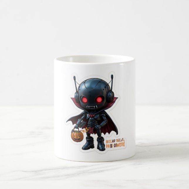 Dark Vampire Robot Halloween Spooky Sci-Fi-Kaffee Kaffeetasse (Mittel)