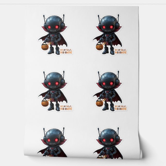 Dark Vampire Robot Halloween Spooky Sci-Fi Vibes Tapete (Abrollen)